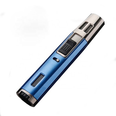 Luxury windproof wholesale pocket size high-end 2 flame Jet torch cigar lighter