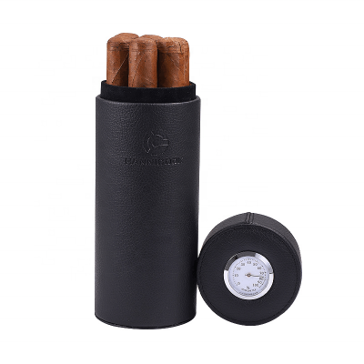 Custom Portable Wholesale Leather Cigar Case Holder Cigar Leather Tube Amazon Hot Sale