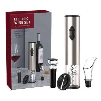 Custom Electric Wine Opener Accessories gift set in Stainless Steel with Auto Activation