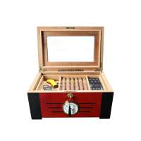 150 Counts High Gloss Lacquered Spanish Cedar Wood Cigar Humidor Acrylic