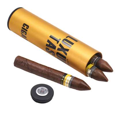 Custom Logo Alloy Cigar Tube Jar Humidor Humidifier Metal Cigar Tube For Travel & Outdoor