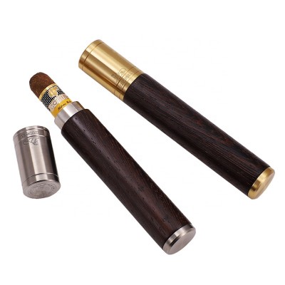 Hot-selling Travelling Black Aluminium Alloy Custom Cigar Tube for 1 Cigar